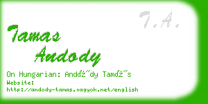 tamas andody business card